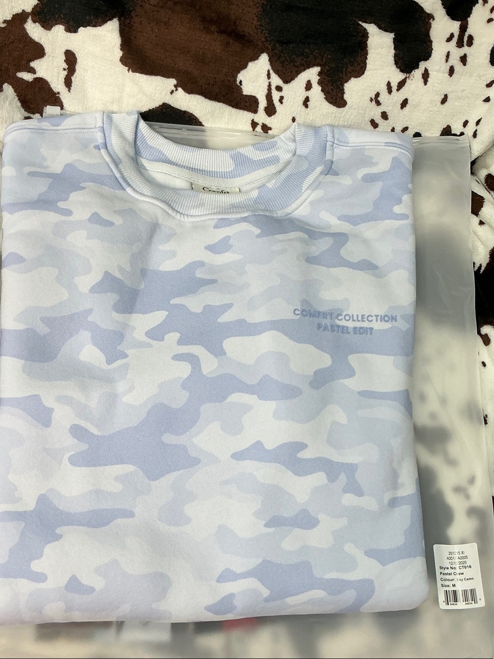 Pastel Blue Camouflage Crewneck Sweatshirt